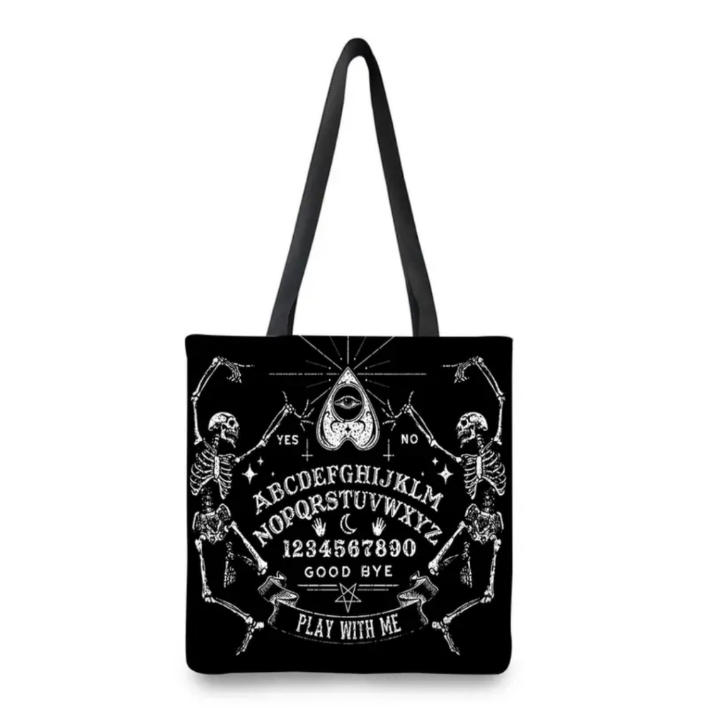 Spooky chic Skeleton ouija shoulder Bag large capacity - Picture 2 of 7